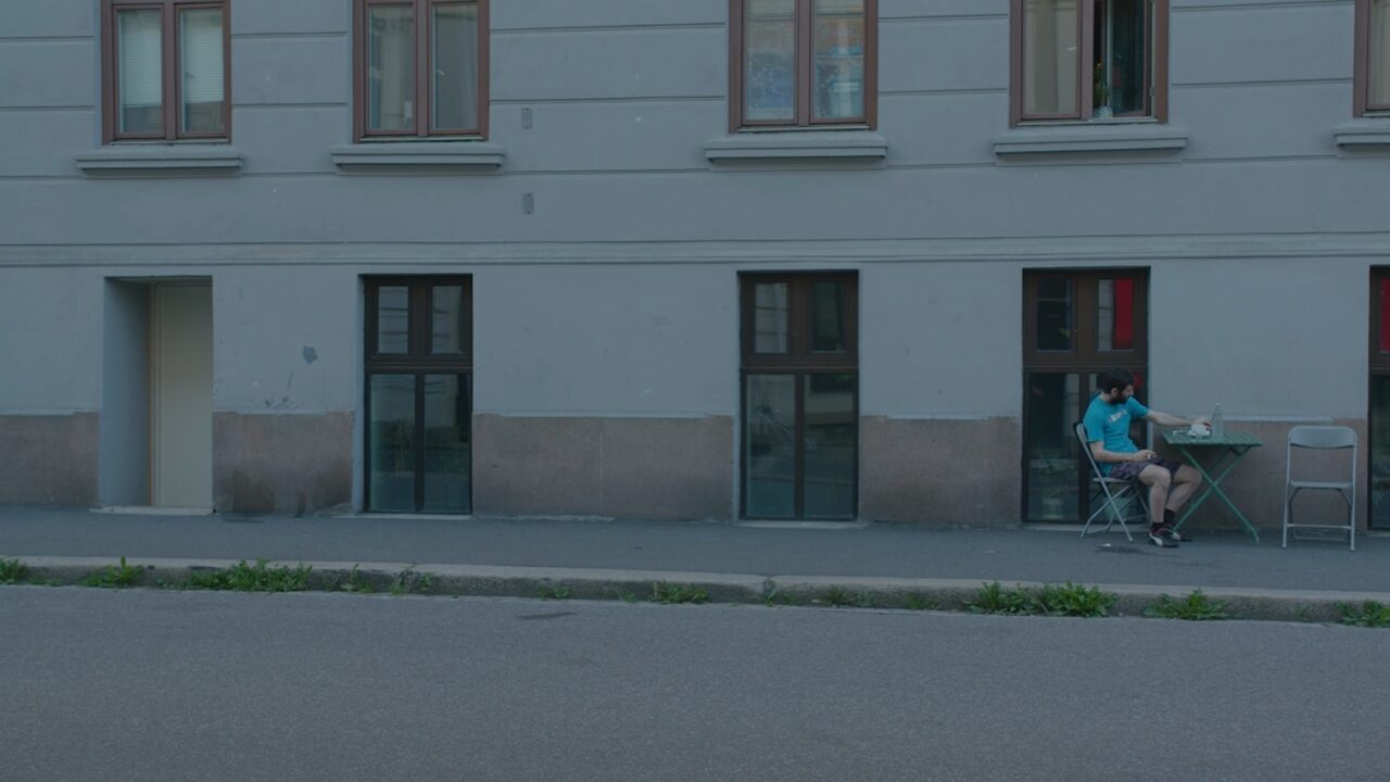 The same street after Content-Aware Fill, without the two people