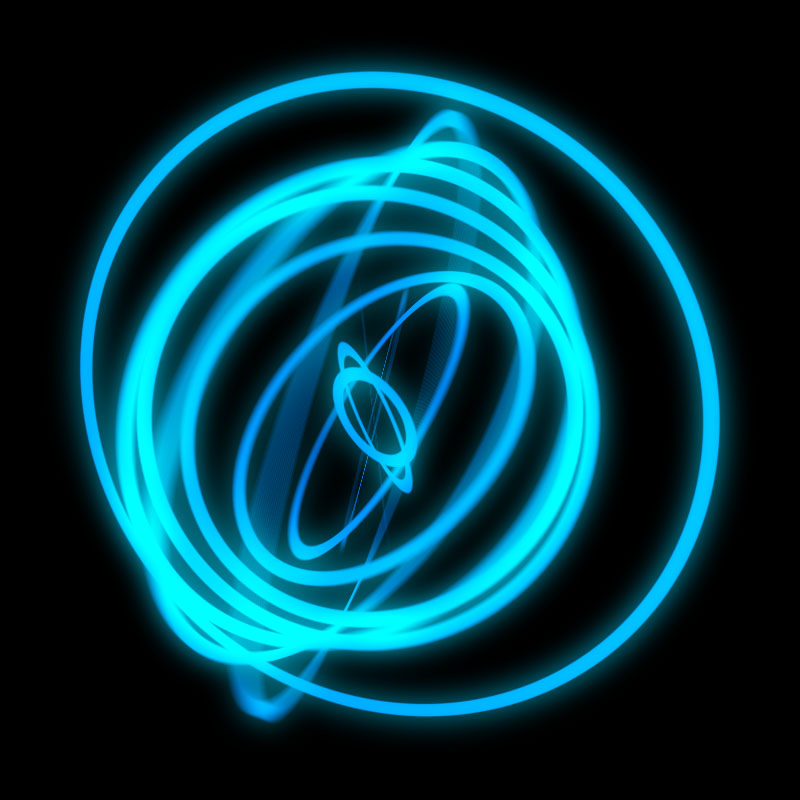 Pattern of glowing circles made with expressions and index